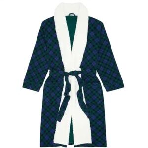 Little Sleepies Emerald Plaid Cozy Robe